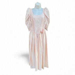 Vintage 1980’s Alfred Angelo Dance allure satin and lace dress